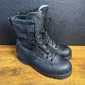 Wellco 1990 Gulf War Black Leather Jungle Combat Boots Vibram Sole Mens 6.5R VTG